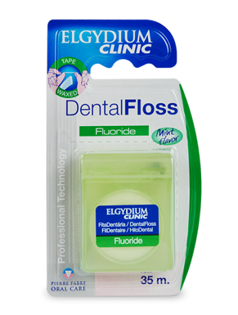 ELGYDIUM CLINIC DENTAL FLOSS FLUORIDE COOL MINT,ΟΔΟΝΤΙΚΟ ΝΗΜΑ ΕΛΑΦΡΩΣ ΚΗΡΩΜΕΝΟ ΜΕ ΦΘΟΡΙΟ & ΓΕΥΣΗ ΜΕΝΤΑΣ