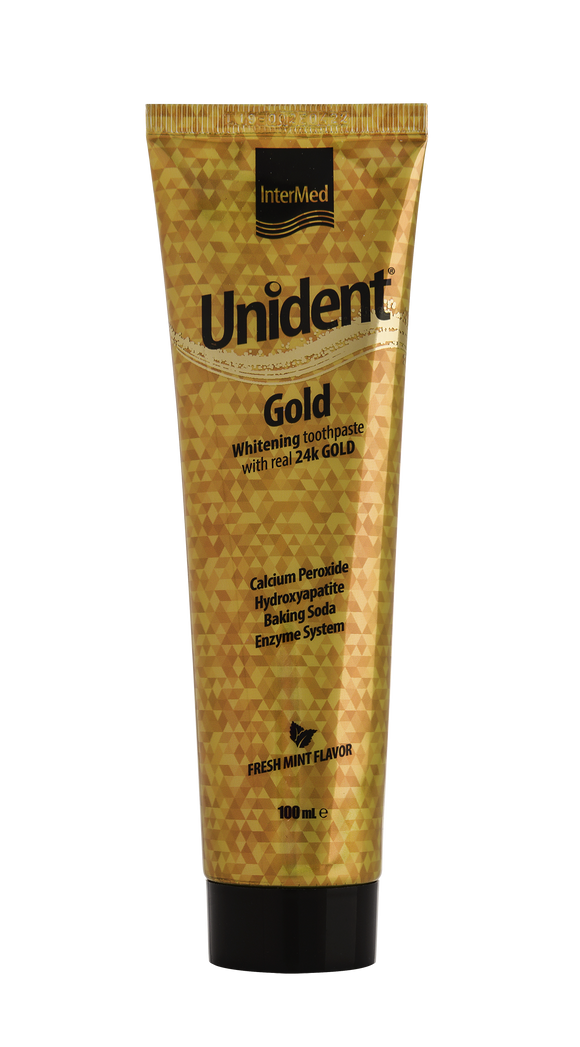 UNIDENT Gold Toothpaste,ΛΕΥΚΑΝΤΙΚΗ ΟΔΟΝΤΟΠΑΣΤΑ ΜΕ ΨΗΓΜΑΤΑ ΧΡΥΣΟΥ ΓΙΑ ΚΑΘΗΜΕΡΙΝΗ ΧΡΗΣΗ