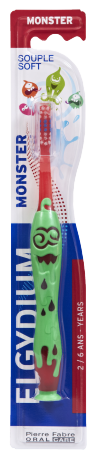 ELGYDIUM KIDS MONSTER 1/12,ΠΑΙΔΙΚΗ ΟΔΟΝΤΟΒΟΥΡΤΣΑ ΜΕ ΜΙΚΡΗ ΚΕΦΑΛΗ & ΣΧΕΔΙΟ ΤΕΡΑΣ