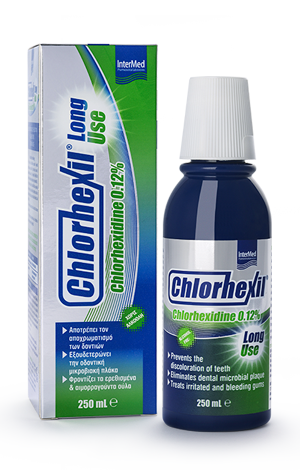 CHLORHEXIL 0.12% Mouthwash Long Use,ΔΙΑΛΥΜΑ ΠΟΛΛΑΠΛΗΣ ΠΡΟΣΤΑΣΙΑΣ ΣΤΟΜΑΤΙΚΗΣ ΚΟΙΛΟΤΗΤΑΣ ΜΕ ΧΛΩΡΕΞΙΔΙΝΗ