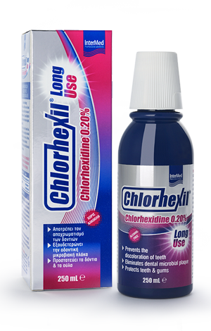 CHLORHEXIL 0.20% Mouthwash Long Use,ΔΙΑΛΥΜΑ ΠΟΛΛΑΠΛΗΣ ΠΡΟΣΤΑΣΙΑΣ ΣΤΟΜΑΤΙΚΗΣ ΚΟΙΛΟΤΗΤΑΣ ΜΕ ΧΛΩΡΕΞΙΔΙΝΗ