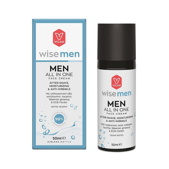 WISE MEN ALL IN ONE FACE CREAM,AFTER SHAVE,ΕΝΥΔΑΤΙΚΗ & ΑΝΤΙΓΗΡΑΝΤΙΚΗ ΚΡΕΜΑ ΠΡΟΣΩΠΟΥ ΓΙΑ ΑΝΔΡΕΣ