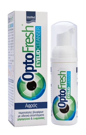 OPTOFRESH EYELID CLEANSER,ΑΦΡΟΣ ΚΑΘΑΡΙΣΜΟΥ & ΠΕΡΙΠΟΙΗΣΗΣ ΜΕ ΧΑΜΟΜΗΛΙ ΚΑΙ ΕΥΦΡΑΣΙΑ ΓΙΑ ΕΡΕΘΙΣΜΕΝΑ ΒΛΕΦΑΡΑ