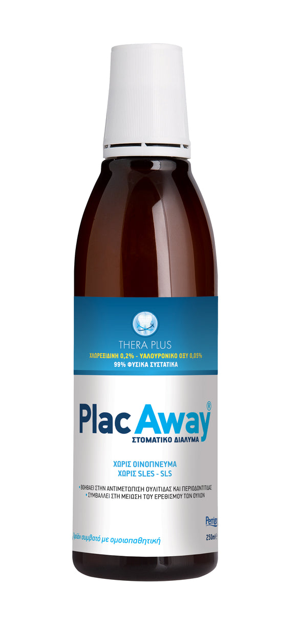 PLAC AWAY THERA PLUS 0.20%, ΣΤΟΜΑΤΙΚΟ ΔΙΑΛΥΜΑ ΚΑΤΆ ΤΗΣ ΟΥΛΙΤΙΔΑΣ, ΠΕΡΙΟΔΟΝΤΙΤΙΔΑΣ & ΕΡΕΘΙΣΜΩΝ ΤΩΝ ΟΥΛΩΝ