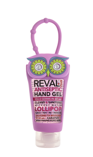 REVAL Plus Hand Gel Lollipop Owl pink case,ΠΑΙΔΙΚΟ ΒΙΟΚΤΟΝΟ ΑΝΤΙΣΗΠΤΙΚΟ ΧΕΡΙΩΝ ΧΩΡΙΣ ΧΡΗΣΗ ΝΕΡΟΥ ΜΕ ΑΡΩΜΑ ΓΛΕΙΦΙΤΖΟΥΡΙ & ΘΗΚΗ ΡΟΖ ΚΟΥΚΟΥΒΑΓΙΑ