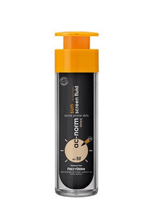 AC-NORM SUN SCREEN TINTED FLUID SPF50+, ΥΓΡΟ ΕΓΧΡΩΜΟ ΑΝΤΗΛΙΑΚΟ ΠΡΟΣΩΠΟΥ ΓΙΑ ΔΕΡΜΑ ΜΕ ΤΑΣΗ ΑΚΜΗΣ