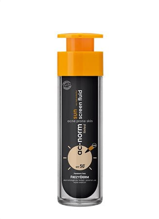 AC-NORM SUN SCREEN TINTED FLUID SPF50+, ΥΓΡΟ ΕΓΧΡΩΜΟ ΑΝΤΗΛΙΑΚΟ ΠΡΟΣΩΠΟΥ ΓΙΑ ΔΕΡΜΑ ΜΕ ΤΑΣΗ ΑΚΜΗΣ